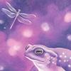 "The Toad and the Dragonfly." Featured on a calendar and a greeting card. Original drawing SOLD.